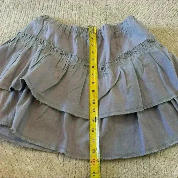 Kirious Los Angeles Ruffle Light Denim Blue Mini Skirt Y2K Size Small - Picture 3 of 4